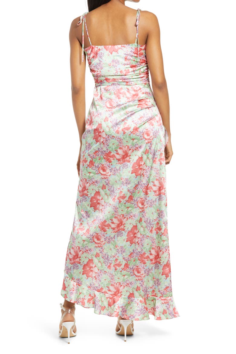 Floral Tie Strap Satin Maxi Dress, Alternate, color, CHERISE WATERCOLOR FLORAL