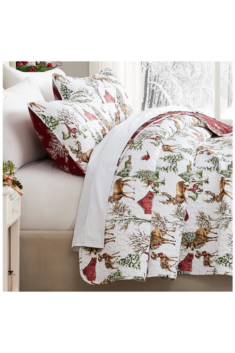 White Christmas Oversize Holiday Quilt Set, Alternate, color, WHITE CHRISTMAS