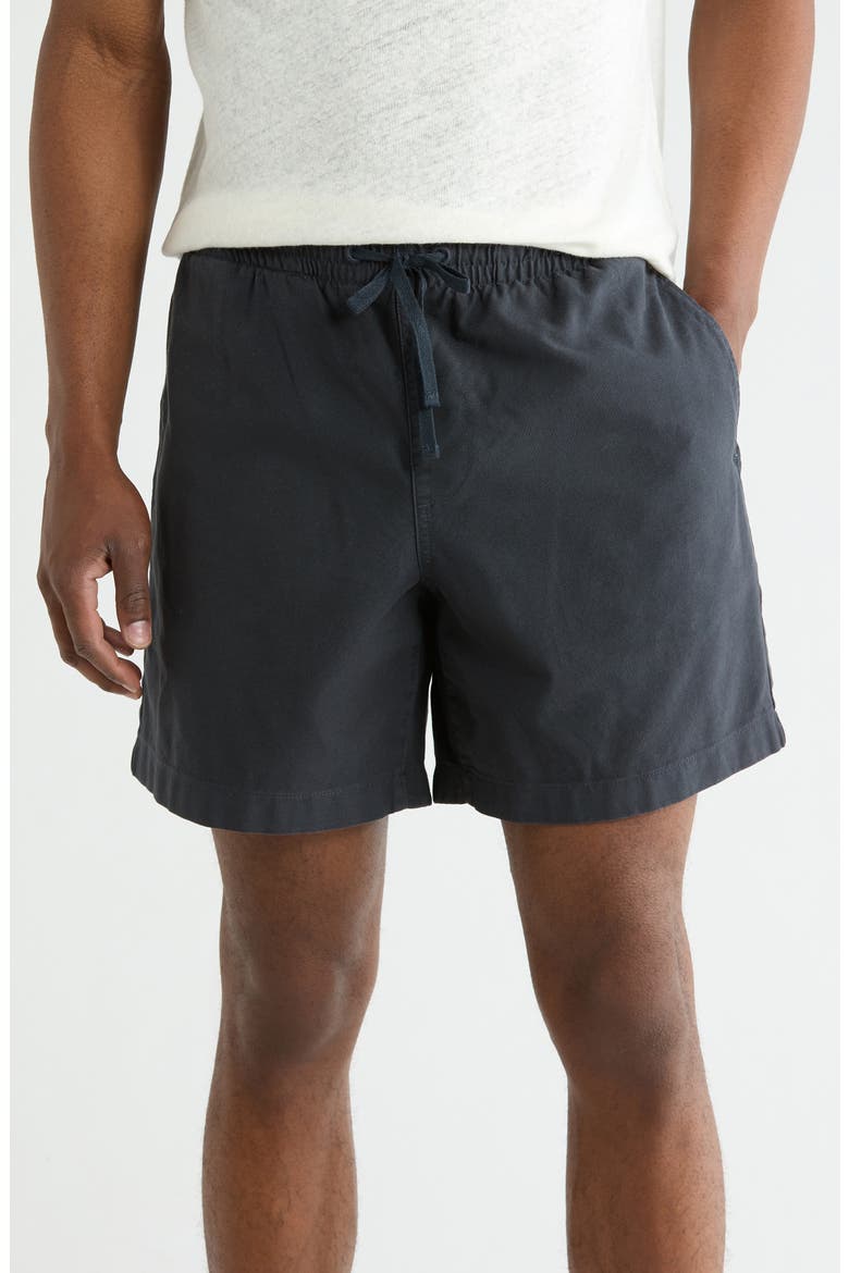 Drawstring Cotton Shorts, Main, color, BLACK