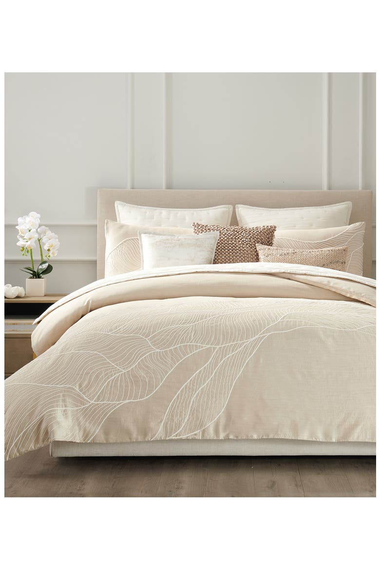 Dune Embroidered Duvet Cover, Alternate, color, TAUPE