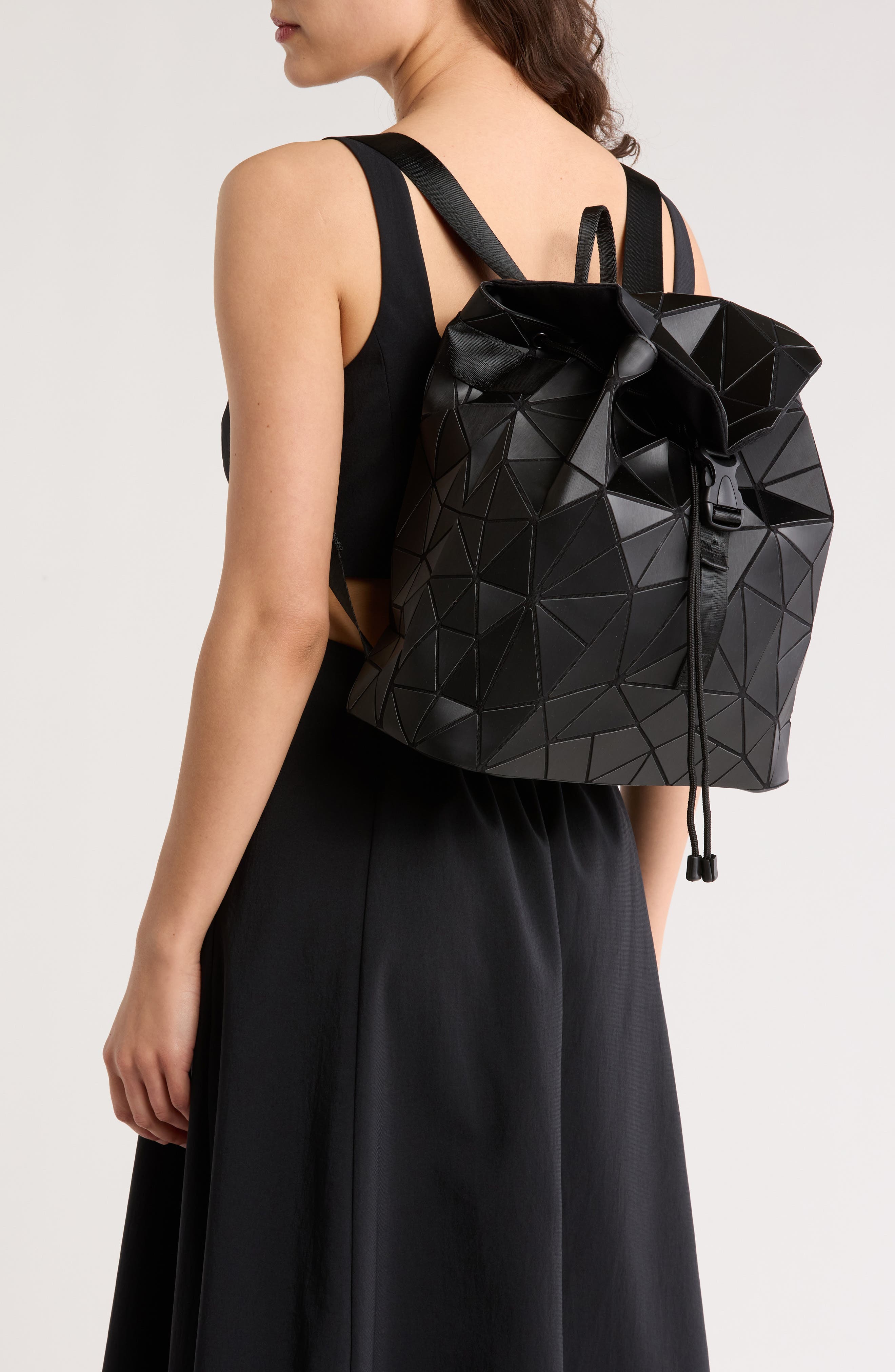 PATRIZIA LUCA Slanted Triangle Backpack, Alternate, color, Matte Black