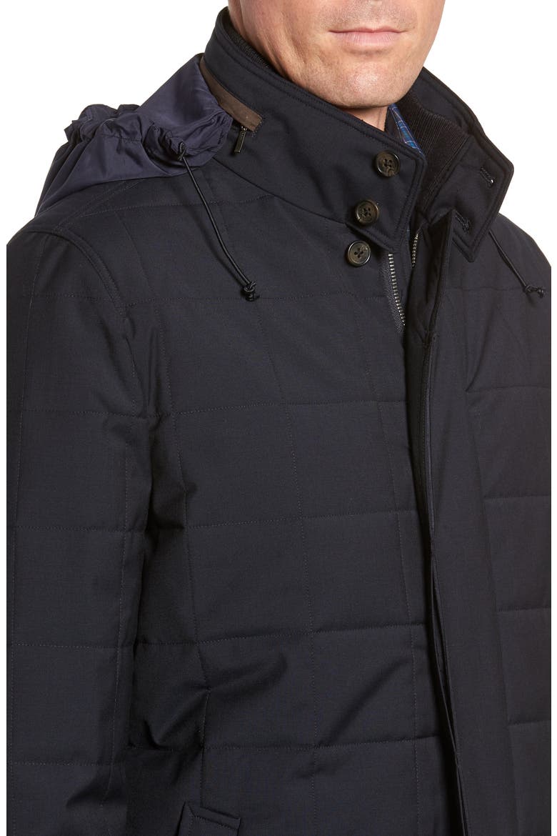 Quilted Car Coat, Alternate, color, NAVY