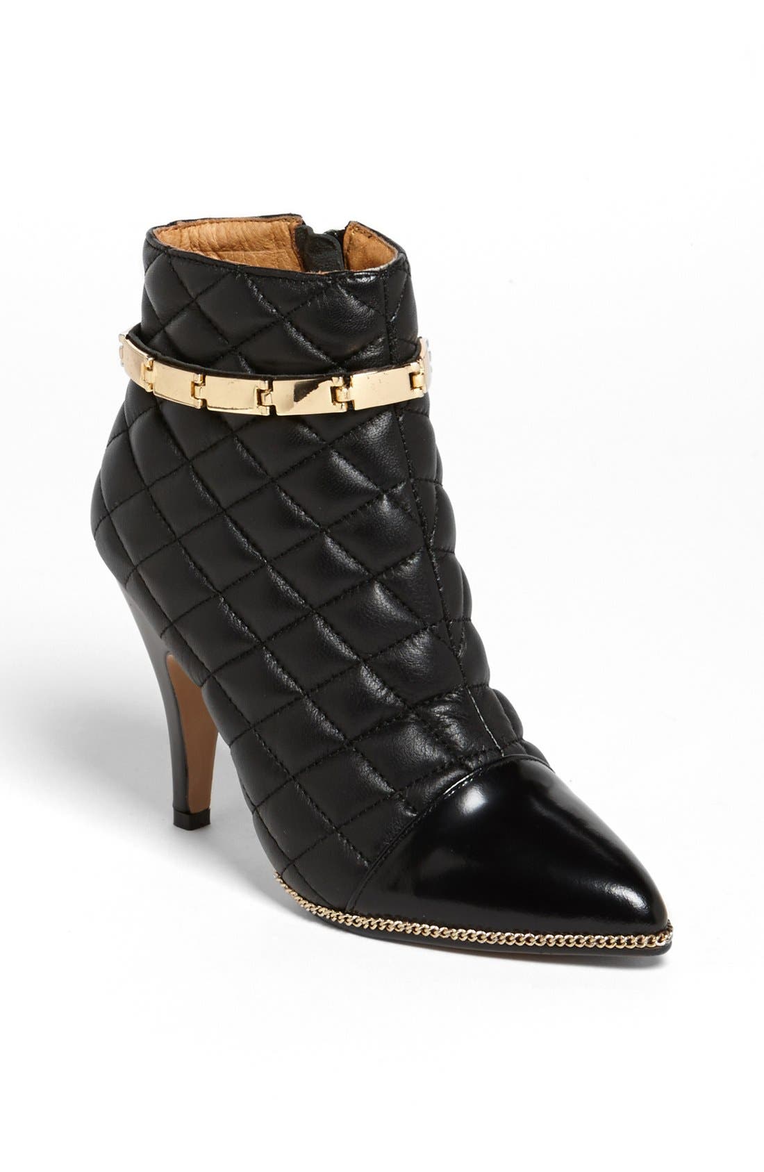 'Jessa Link' Bootie, Main, color, BLACK QUILTED/ GOLD