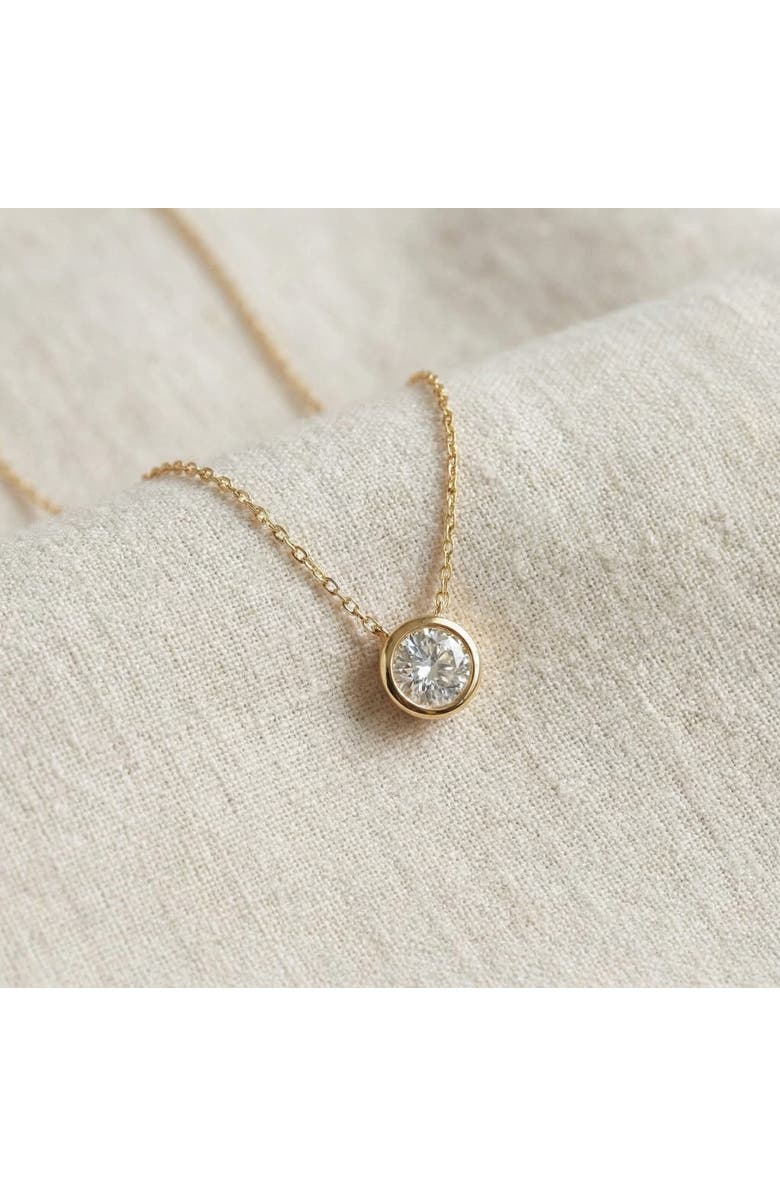 Bliss Diamond .90Ct Diamond Bezel Pendant Solitaire Necklace 14k Gold Lab Grown, Alternate, color, 14K Yellow Gold