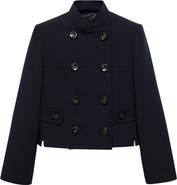 MANGO Double Breasted Crop Jacket