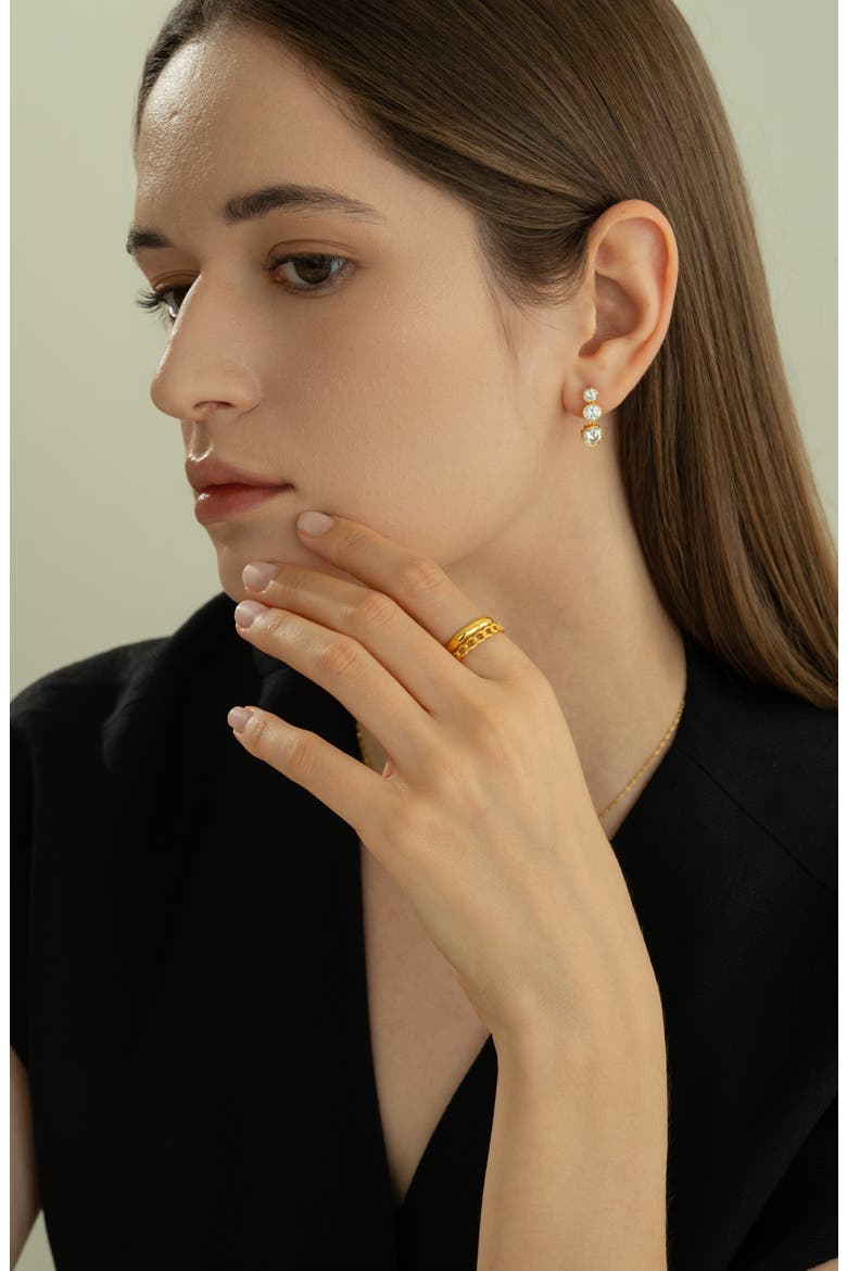 Sterling Silver 18k Gold Plated Ingrid Ring Delicate Modern Dainty, Alternate, color, Gold