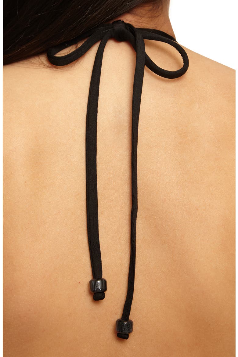 Net Stripe Rib Bikini Top, Alternate, color, BLACK/ VANILLA