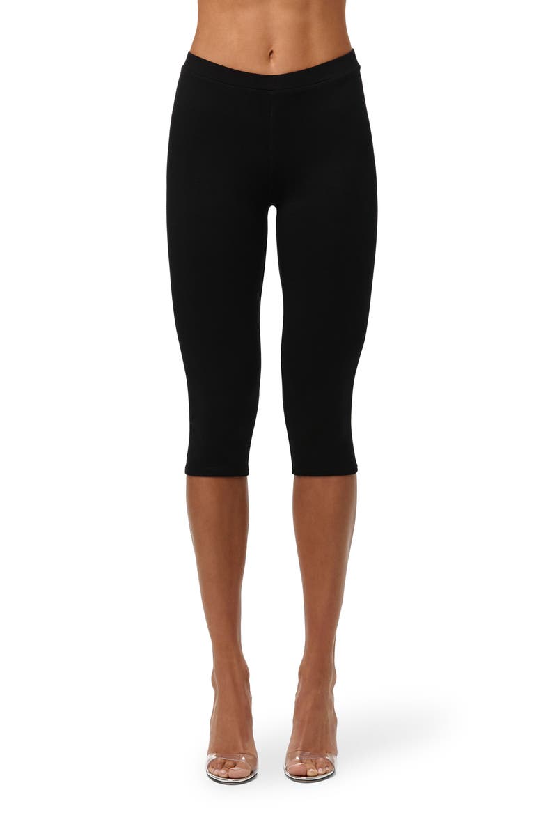 Smooth Capri Leggings, Main, color, BLACK