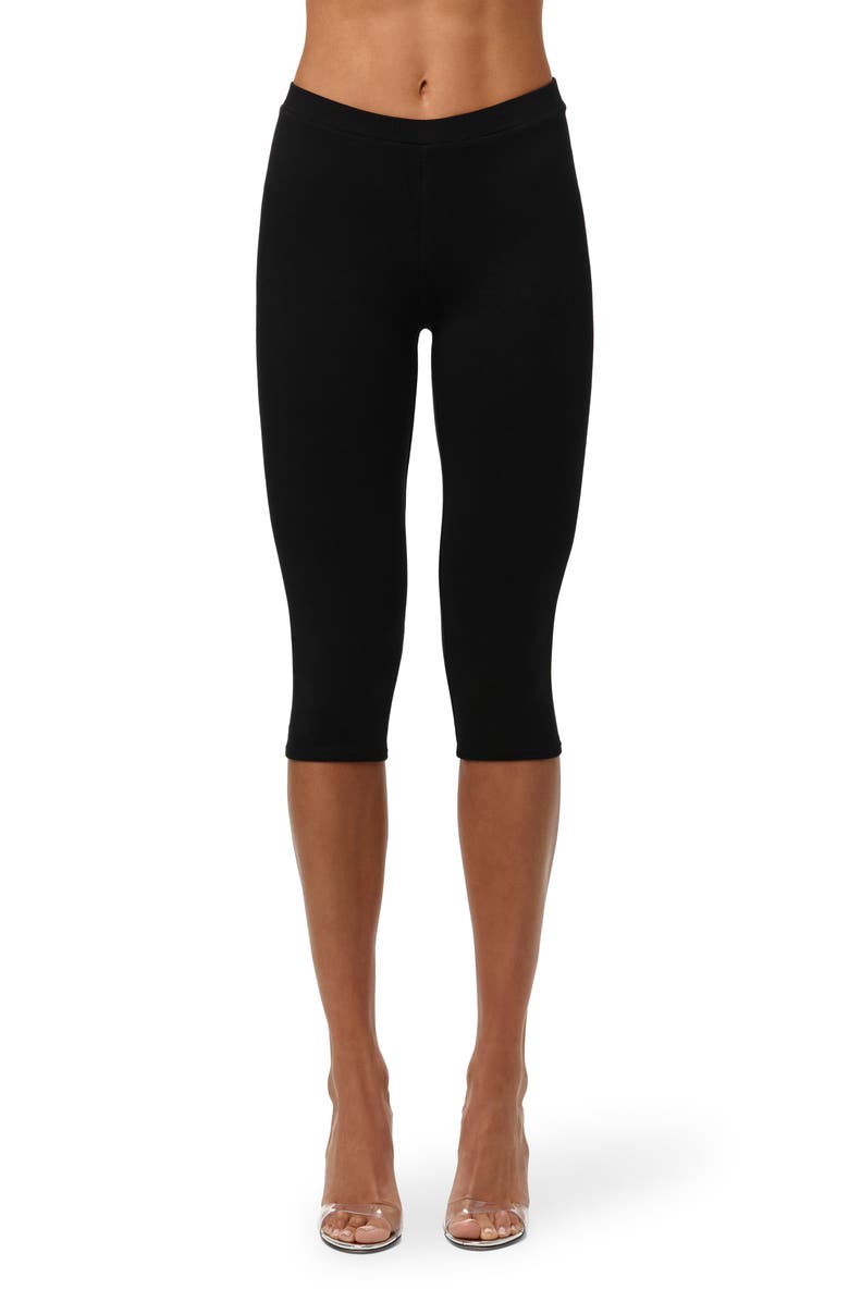Naked Wardrobe Smooth Capri Leggings, Main, color, Black