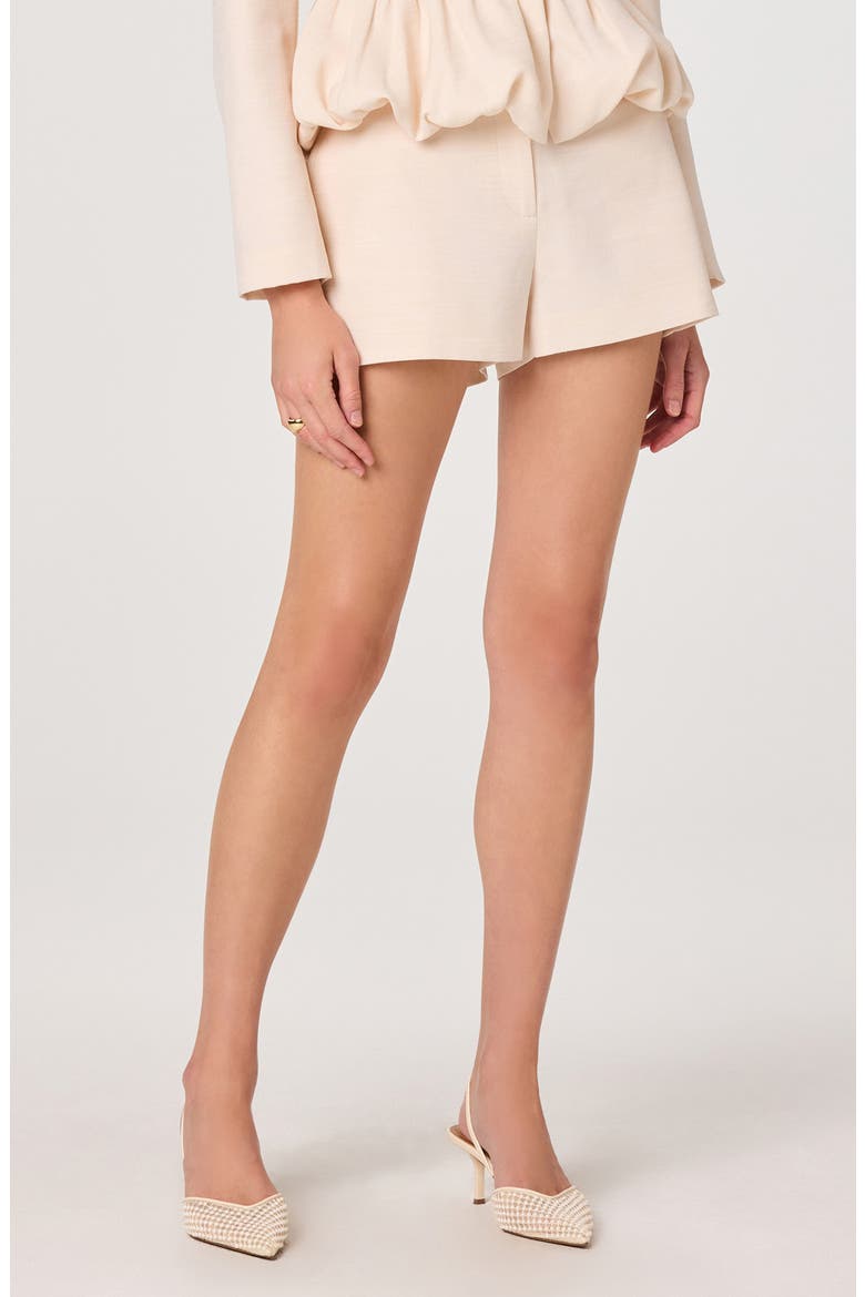 Wynn High Waist Twill Shorts, Alternate, color, CREAM