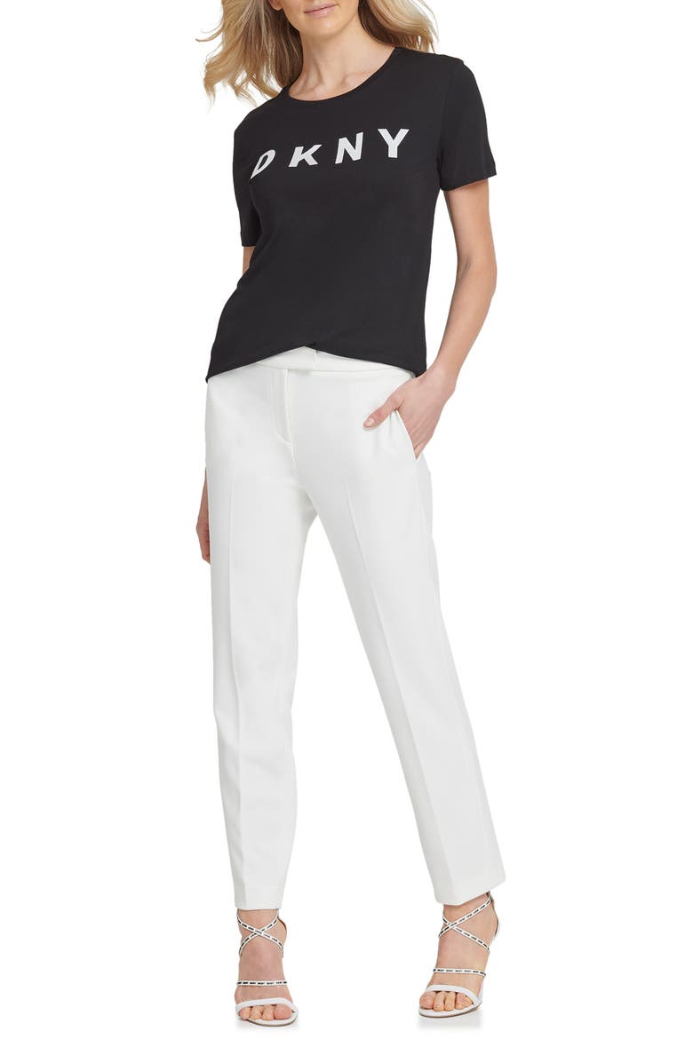 Flat Front Straight Leg Career Pants, Alternate, color, IVORY
