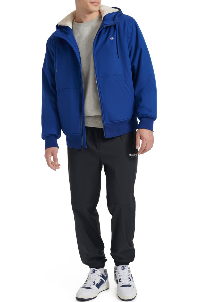 Water Resistant Soft Shell Bomber Jacket, Alternate, color, BLUE