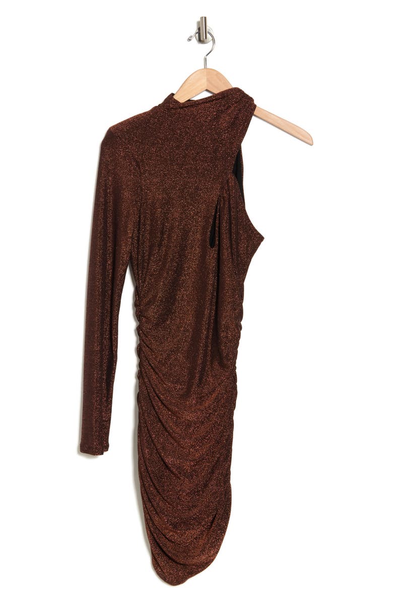 NICHOLAS Olympia Metallic Ruched One-Shoulder Dress, Alternate, color, 