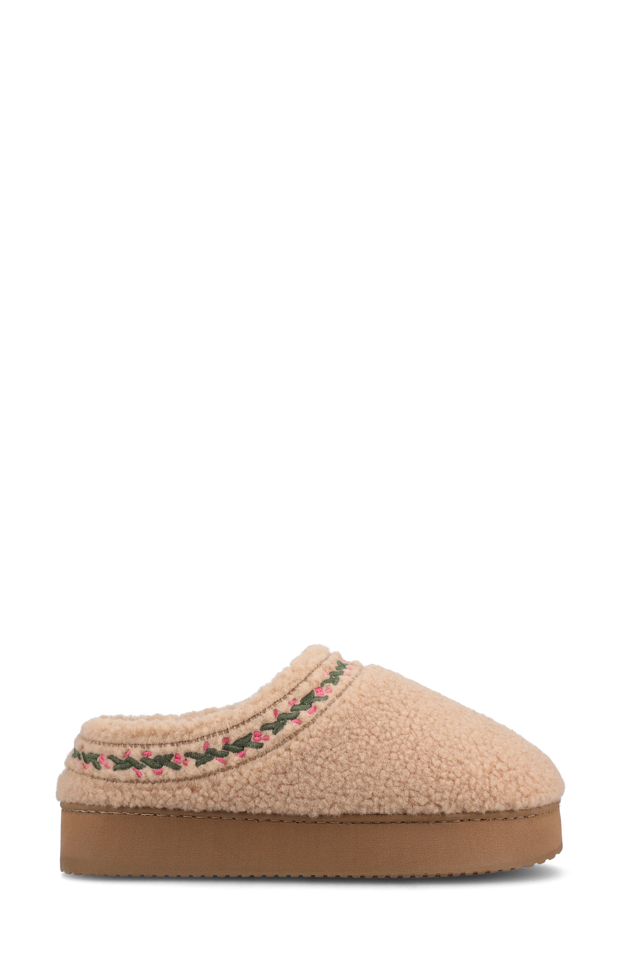 Journee Collection Pallmer Faux Shearling Slipper, Alternate, color, Tan