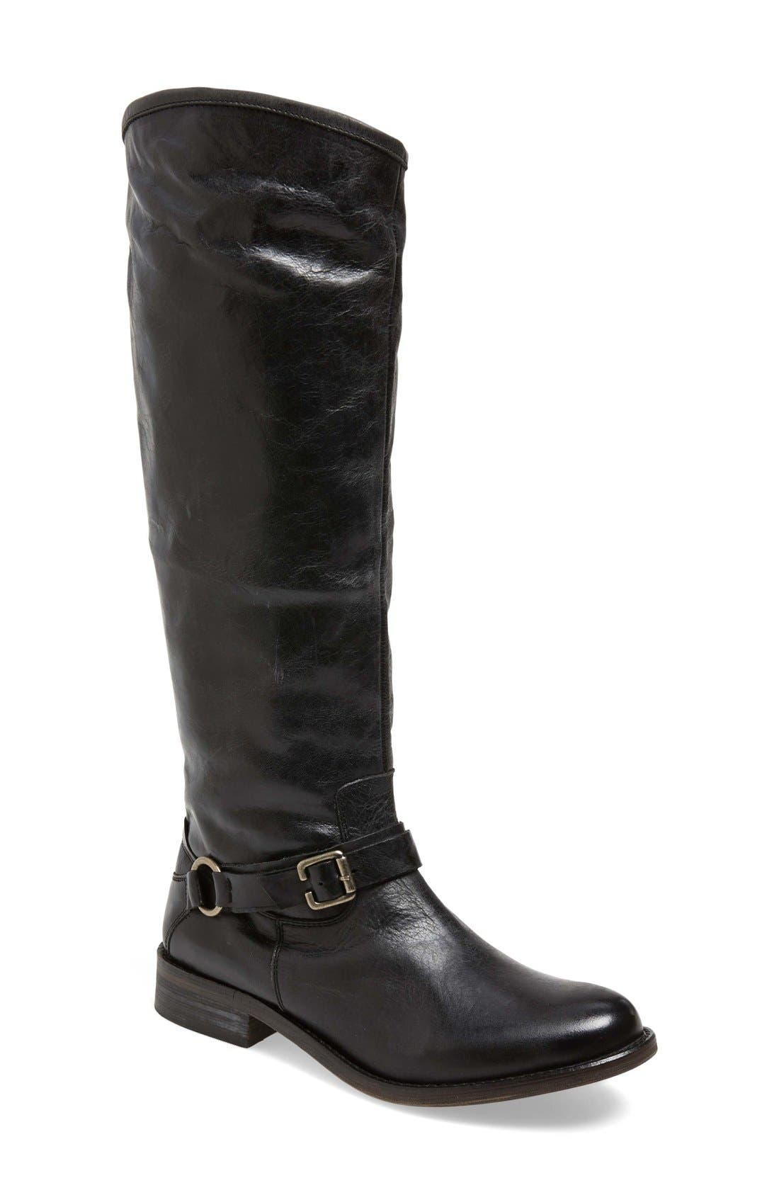 'Dakotah' Knee High Riding Boot, Main, color, BLACK LEATHER