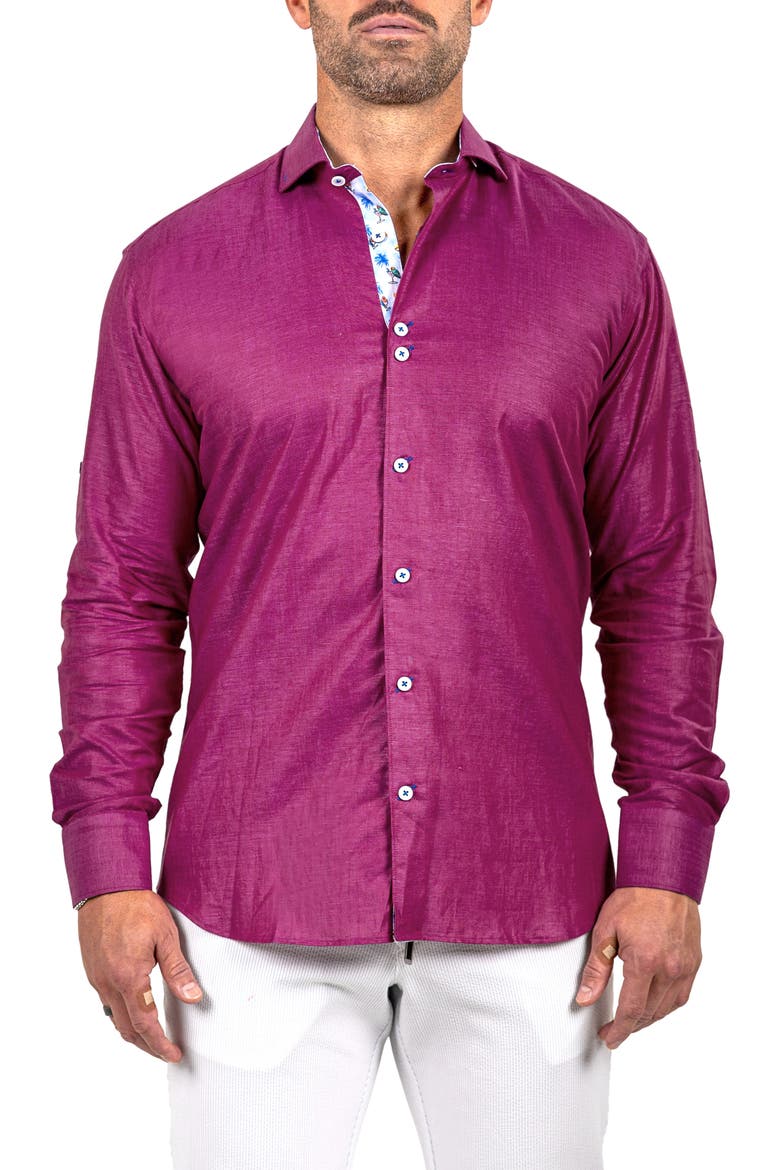 Eins Marthy Contemporary Fit Button-Up Shirt, Main, color, DARK PINK