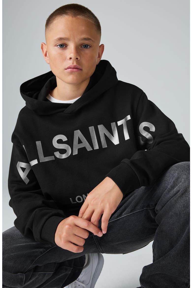 Kids' Biggie Oversize Cotton Graphic Hoodie, Alternate, color, BLACK