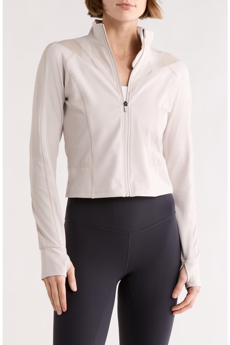 Lux Ascension Cropped Fitted Jacket, Main, color, SHADOW ROCK