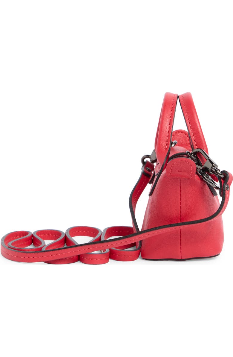 Longchamp Nano Leather Crossbody Bag, Alternate, color, Red