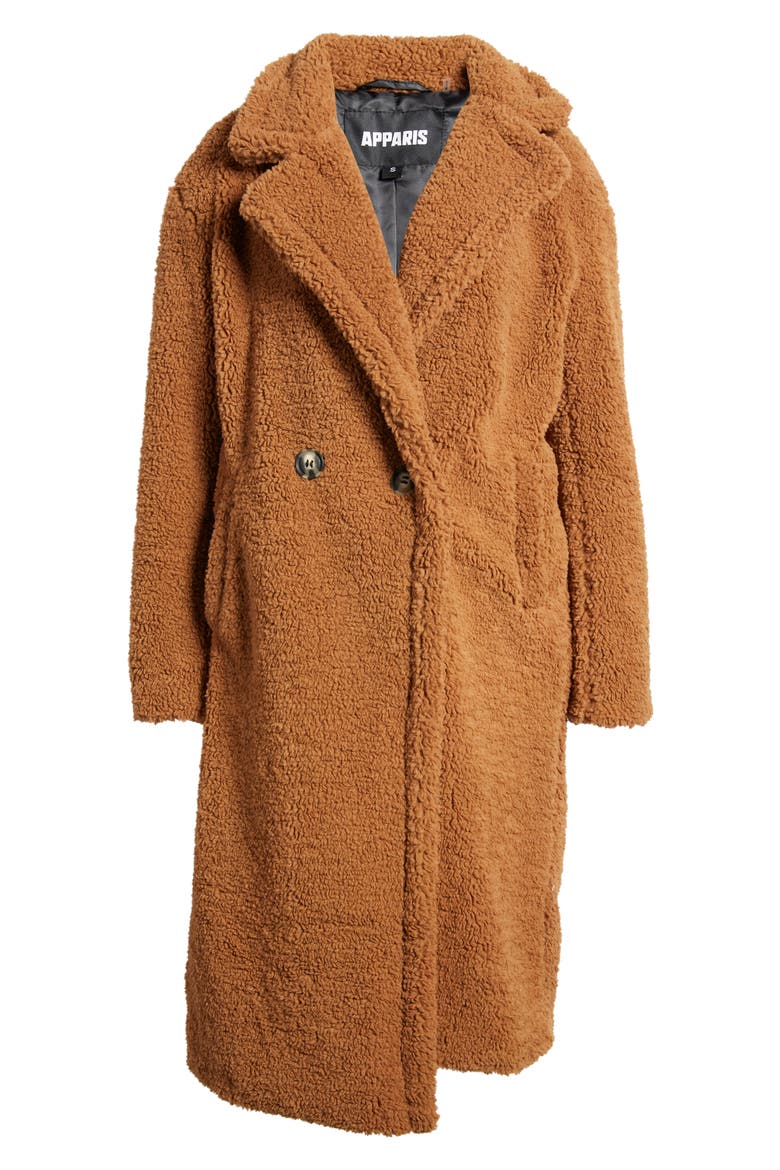 Anoushka Faux Fur Coat, Alternate, color, CAMEL