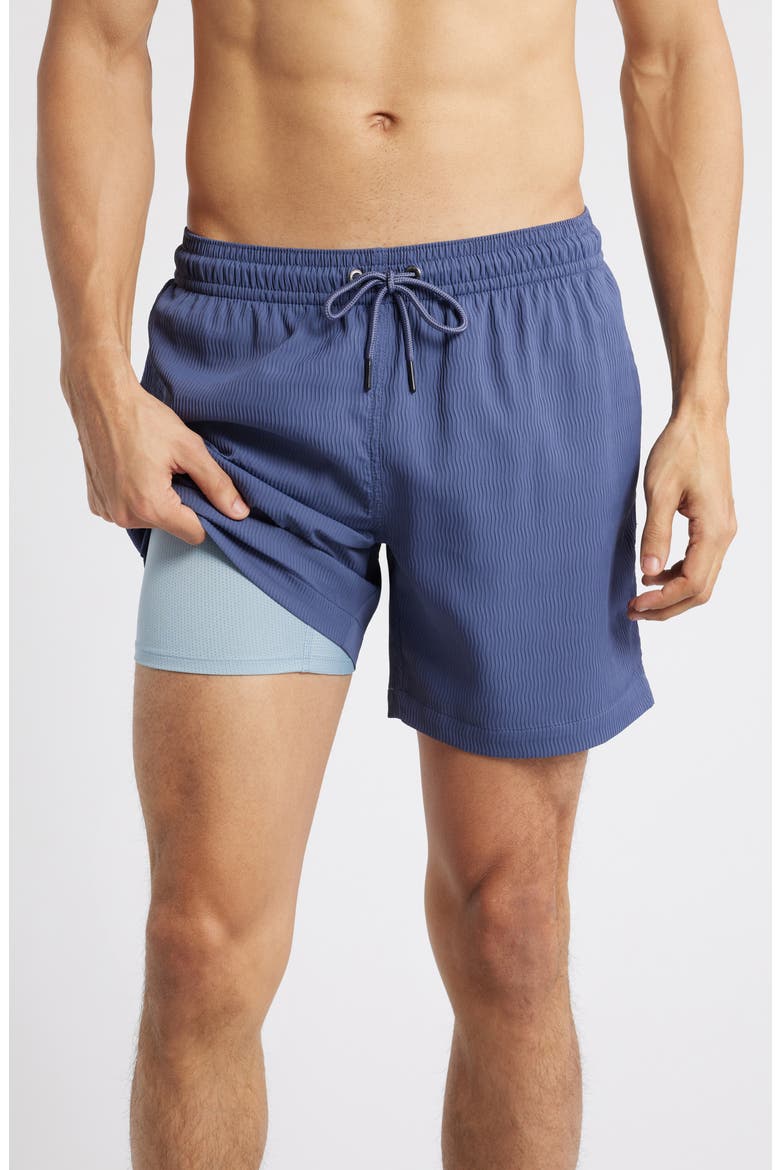 The Sketches 5.5-Inch Ribbed Swim Trunks, Alternate, color, NAVY