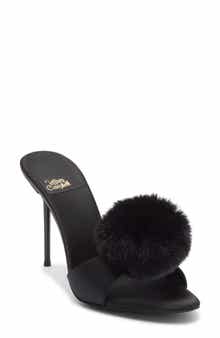Shopaholic Faux Fur Pom Slide Sandal