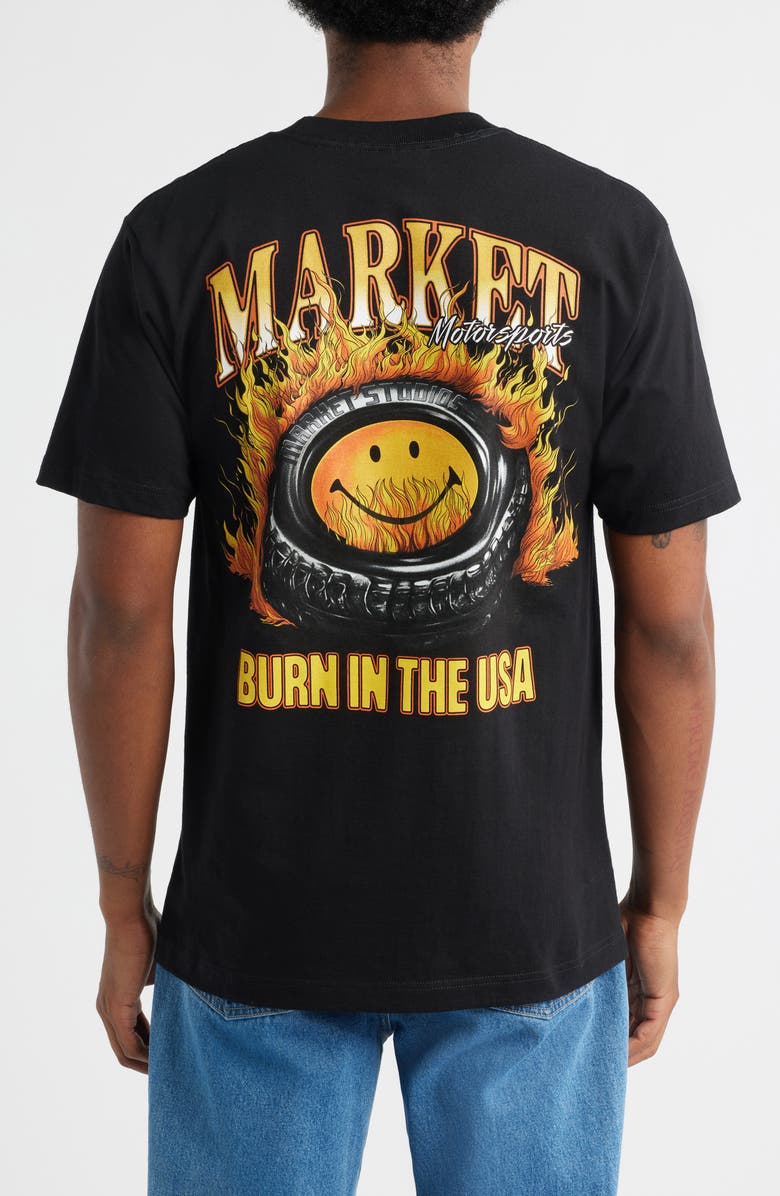 MARKET SMILEY<sup>®</sup> Burnt Rubber Graphic T-Shirt, Alternate, color, Pirate-Black
