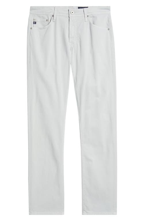 Ag Everett Sueded Stretch Sateen Slim Straight Leg Pants In Silver Fog