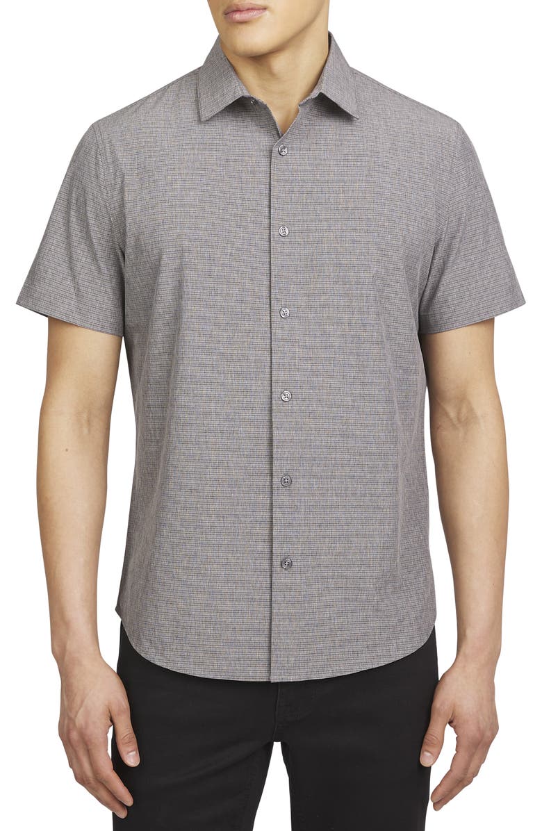 DKNY SPORTSWEAR Ezra Short Sleeve Button-Up Shirt, Main, color, 