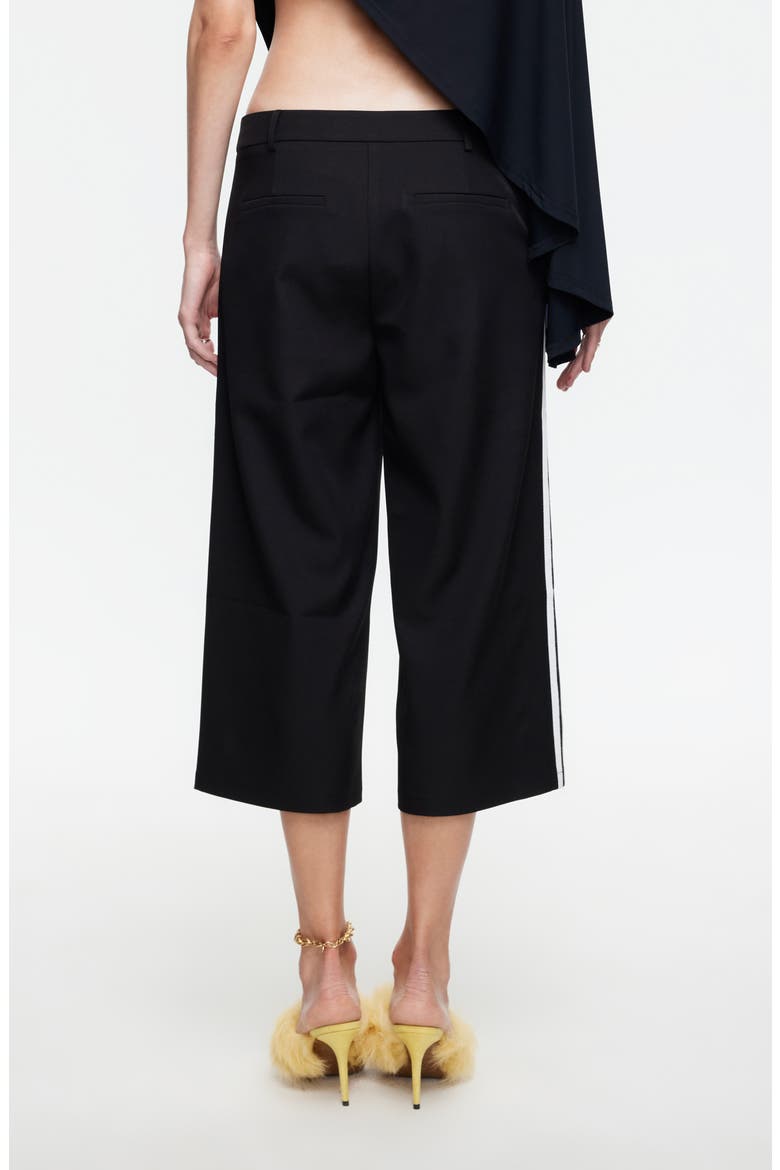 Genesis Crop Wide Leg Side Stripe Pants, Alternate, color, NOIR