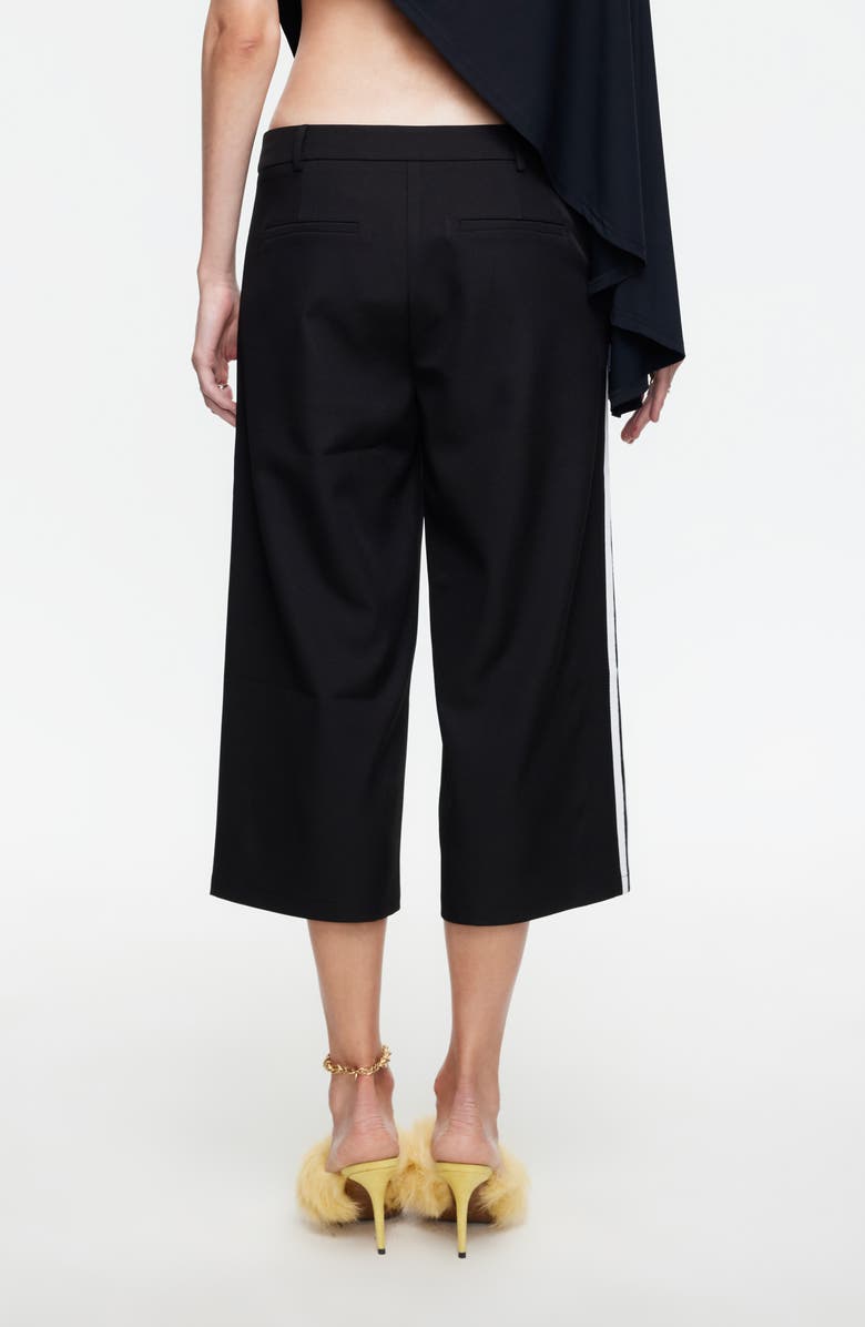 LIONESS Genesis Crop Wide Leg Side Stripe Pants, Alternate, color, Noir