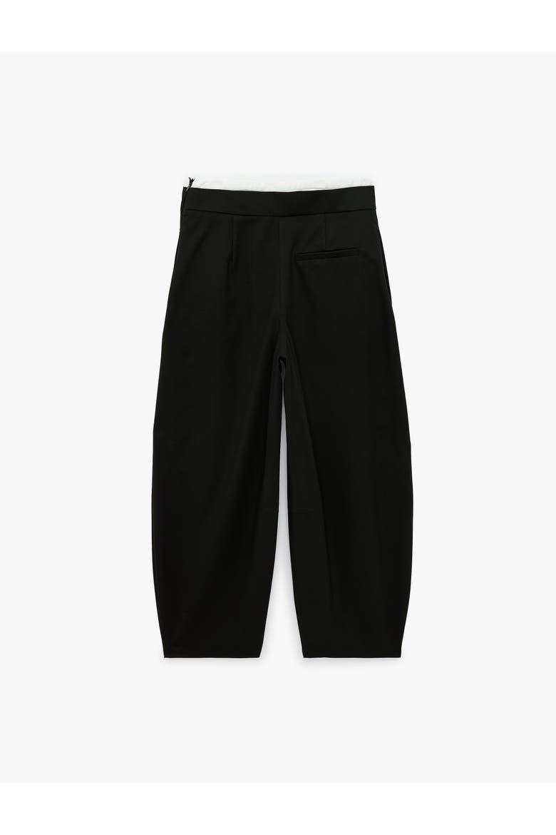 High Rise Pleated Barrel Trousers, Alternate, color, BLACK