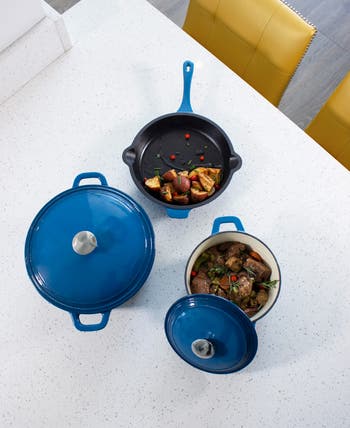 Neo Enamel Cast Iron Cookware 10-Piece Set - Blue