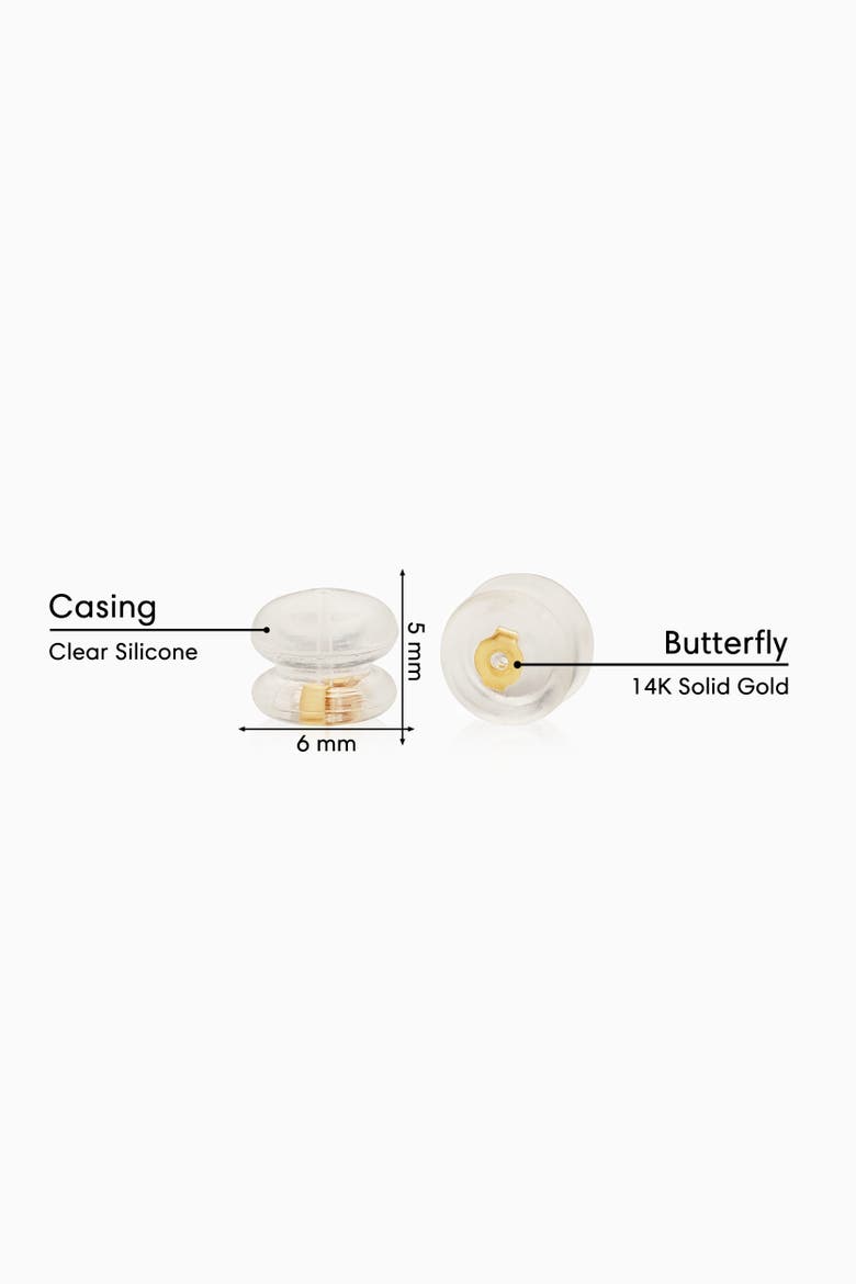 14K Gold Hold Me Tight Silicone Earring Backs, Alternate, color, Yellow - 1 Pair
