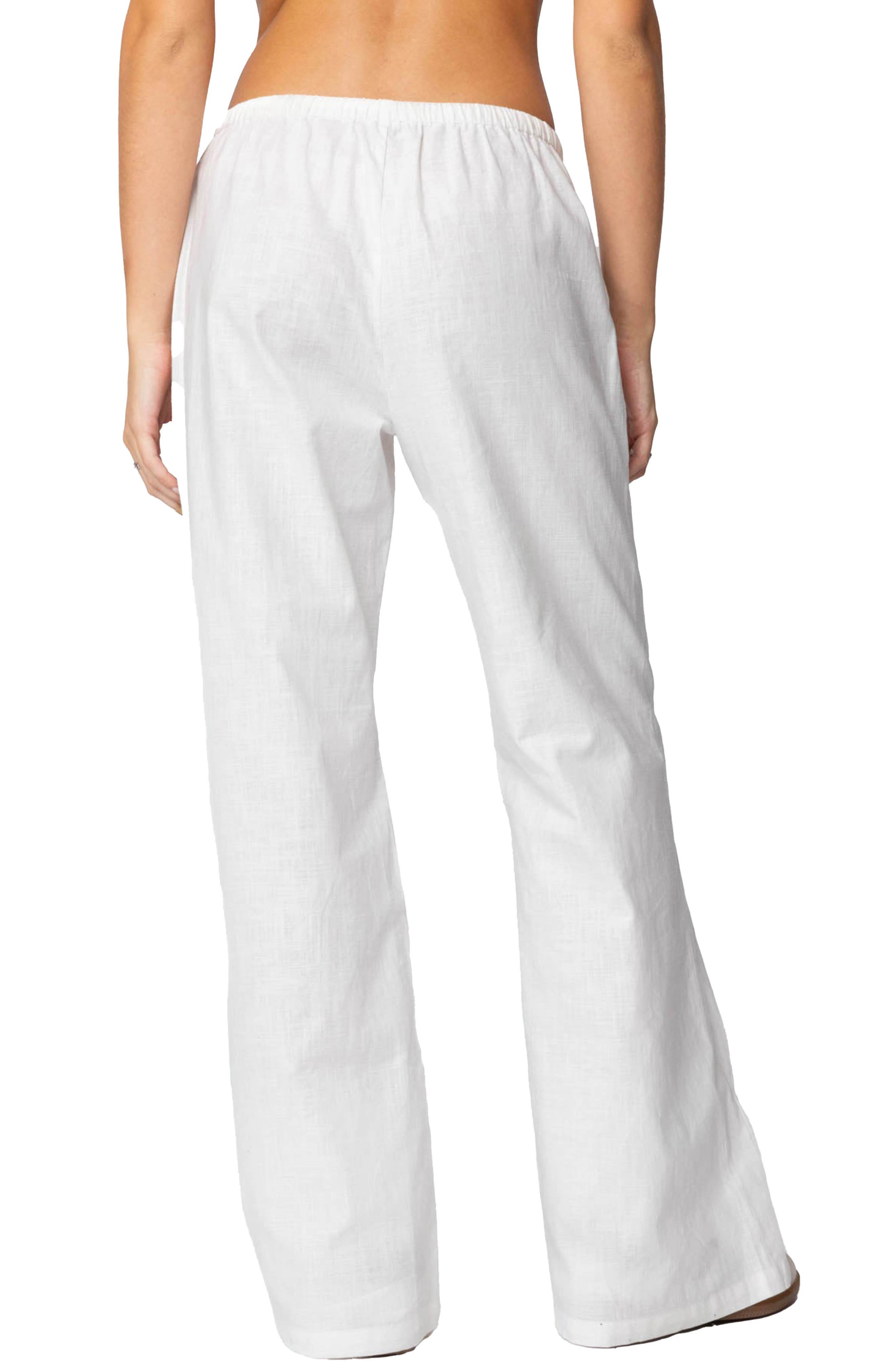Alexa Low Rise Drawstring Linen Blend Pants - image 2