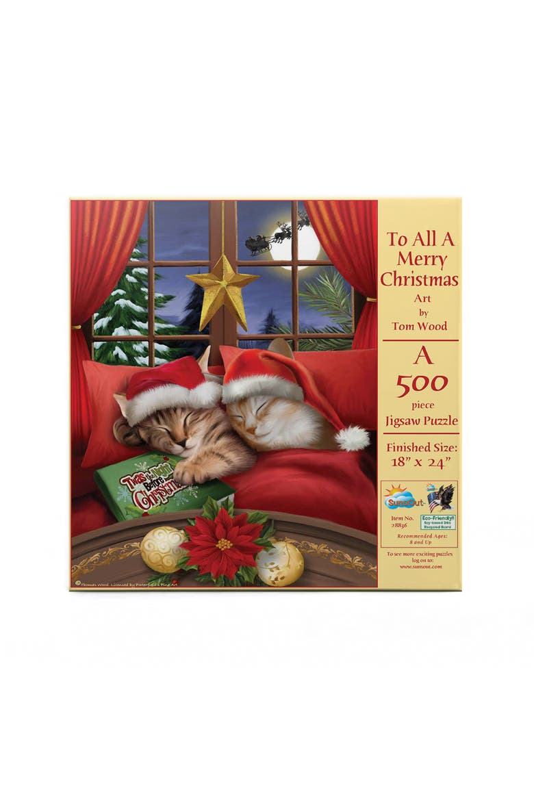 To All a Merry Christmas 500 piece Jigsaw Puzzle for Adults, Alternate, color, Multicolor