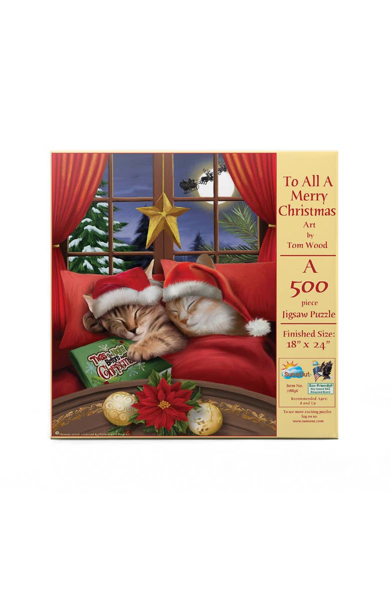 Sunsout To All a Merry Christmas 500 piece Jigsaw Puzzle for Adults, Alternate, color, Multicolor