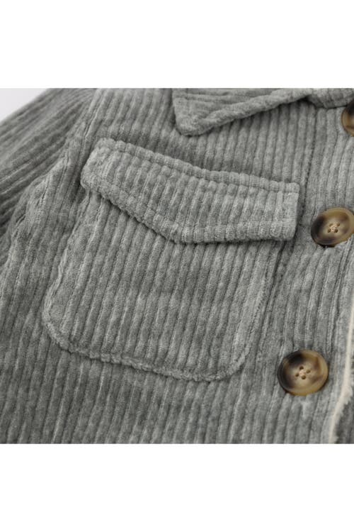 Oh Baby ! Corduroy With Snowdrift Shacket In Heather Grey