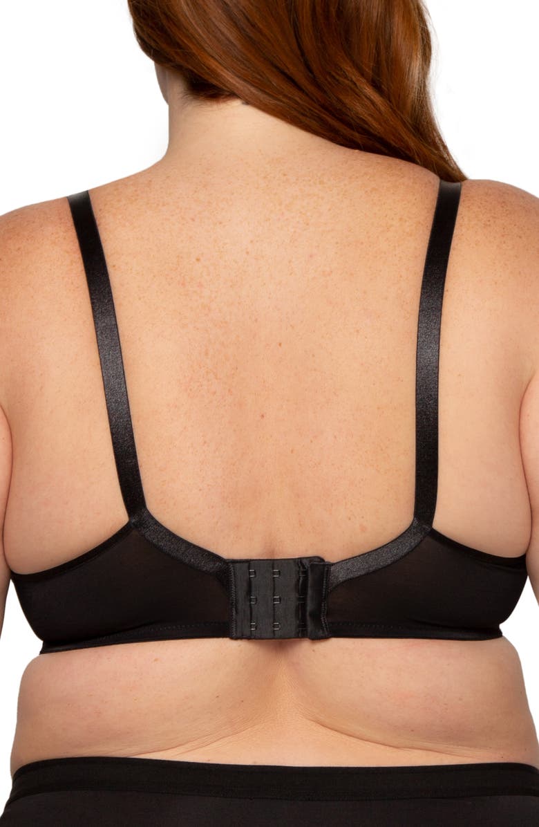 Curvy Couture Silky Smooth Underwire Unlined Bra, Alternate, color, Black