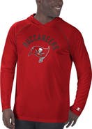 STARTER Men's Starter Red Tampa Bay Buccaneers Raglan Long Sleeve Hoodie T-Shirt