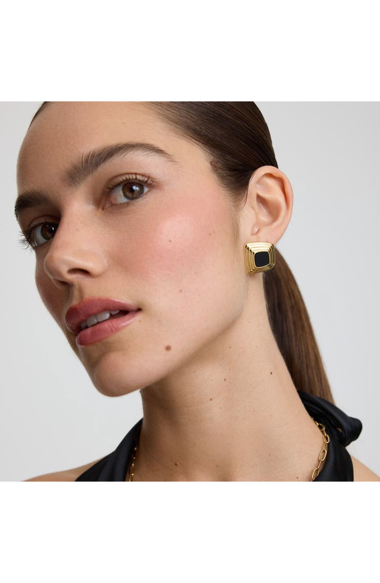 D.LOUISE Tapered Statement Stud Earrings, Alternate, color, Gold/ Black