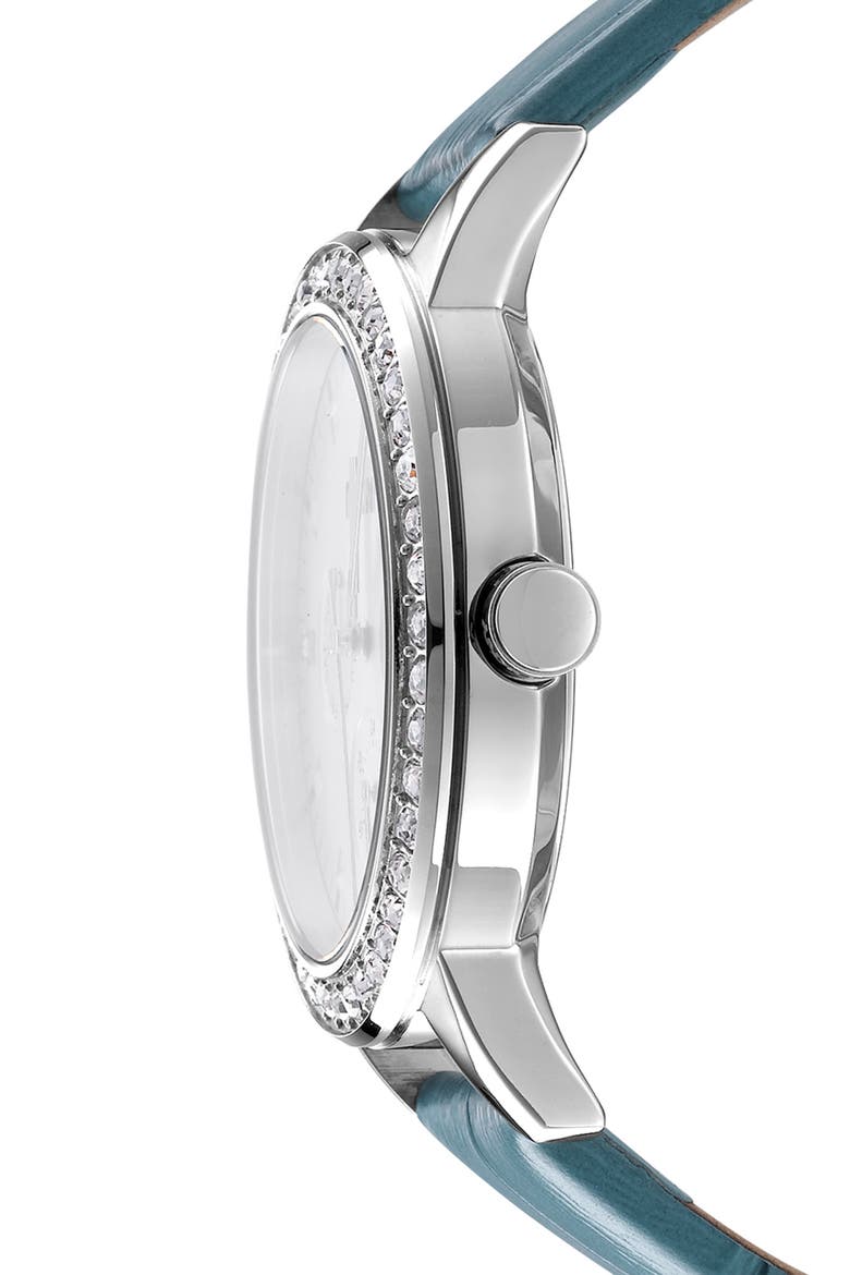 316L Leather Strap Watch, Alternate, color, LIGHT BLUE