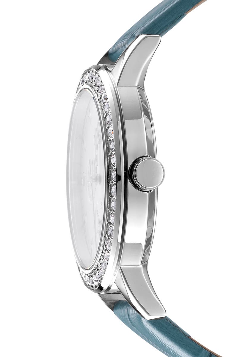 GEVRIL 316L Leather Strap Watch, Alternate, color,
