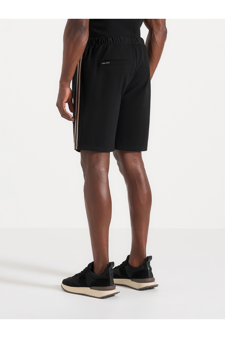 Taylor Taped Cotton Shorts, Alternate, color, Black