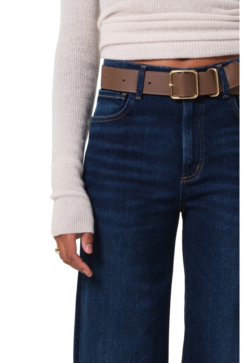 Lyra Raw Hem High Waist Crop Wide Leg Jeans, Alternate, color, LOTUS