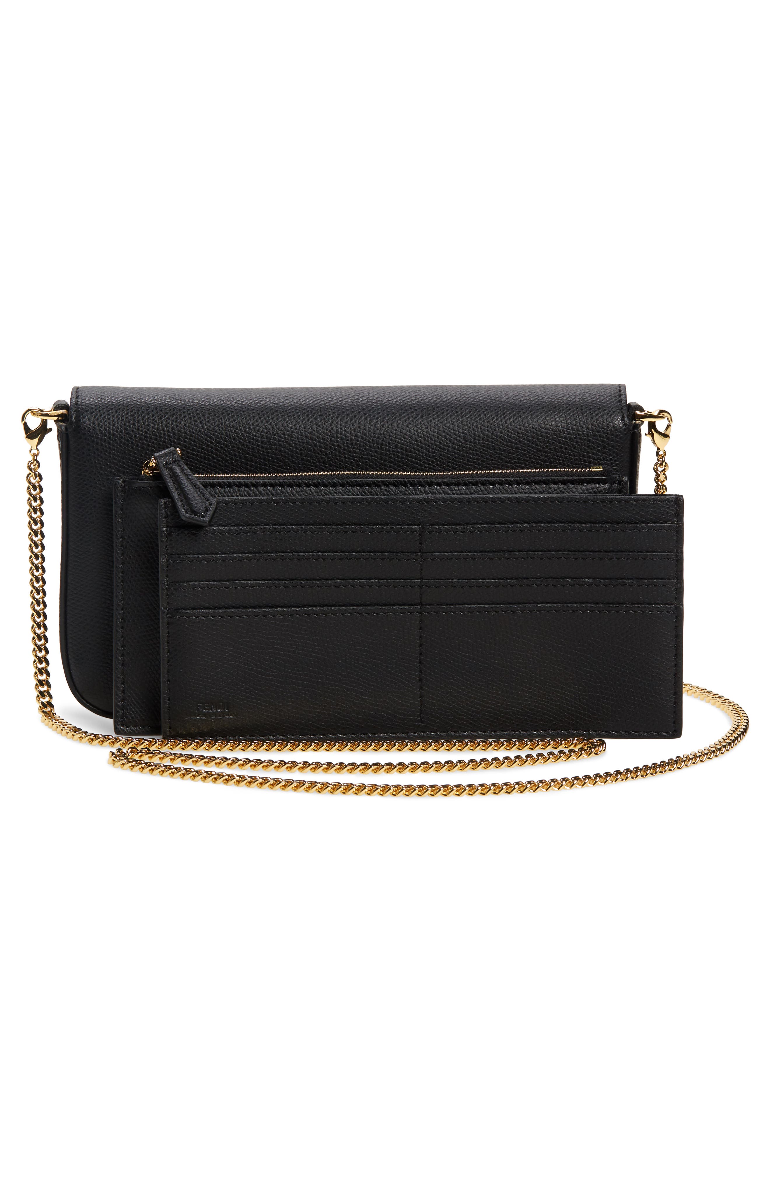 Fendi Calfskin Leather Shoulder Bag, Alternate, color, 