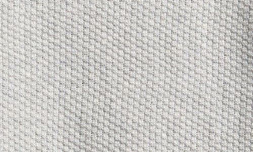 Nordstrom Kids' Textured Cotton Johnny Collar Polo Sweater In Grey Light Heather