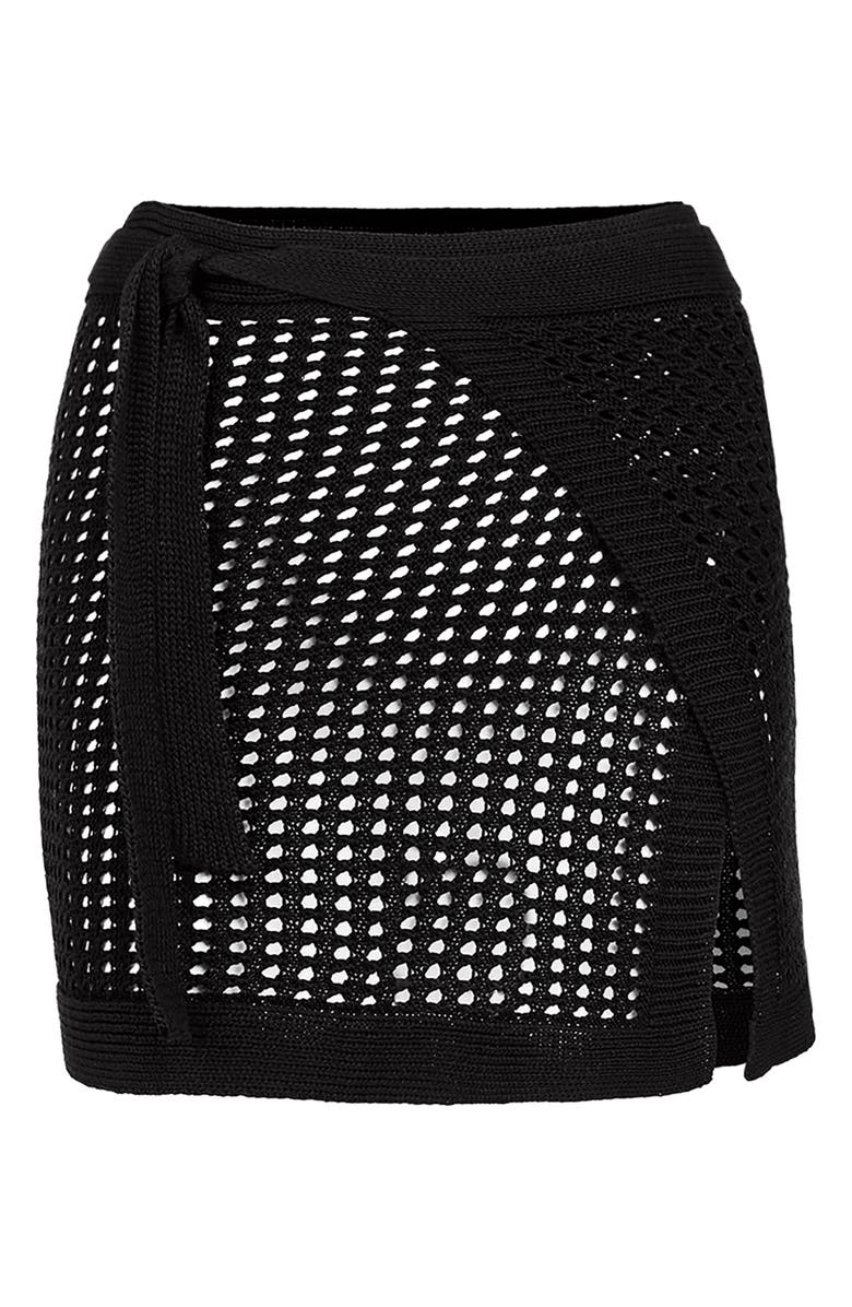 ViX Paula Hermanny Rena Open Knit Cover-Up Pareo, Alternate, color, Black