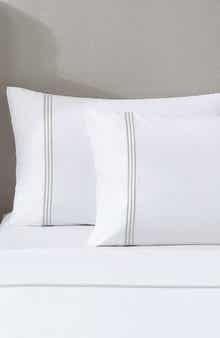 Egyptian Cotton Sateen Bratta Embroidery Triple Luxe Sateen 4-Piece Sheet Set