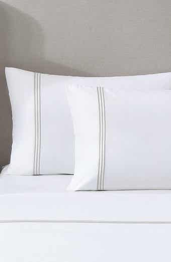 Egyptian Cotton Sateen Bratta Embroidery Triple Luxe Sateen 4-Piece Sheet Set